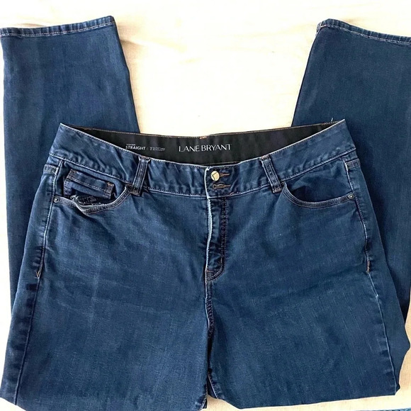 Lane bryant high rise straight blue jeans 20R - Picture 1 of 4